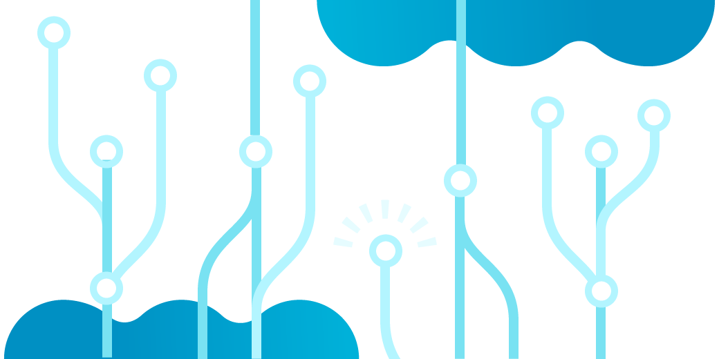 An abstract graphic representing Git commits and branches.