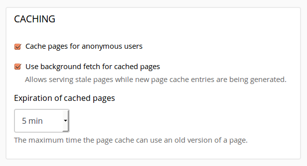 Background fetch option form.