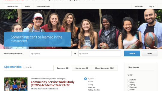 Stanford On and Off Campus Opportunities