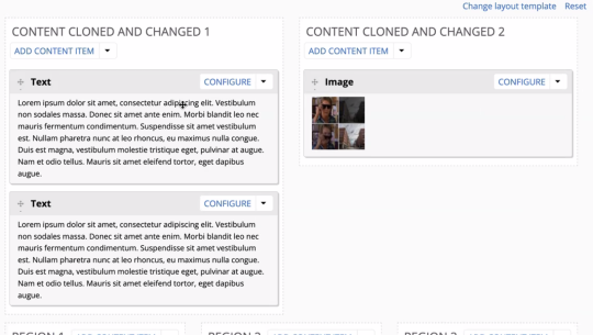 screenshot of layouts