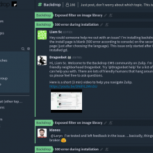 Screenshop of Zulip chat conversations