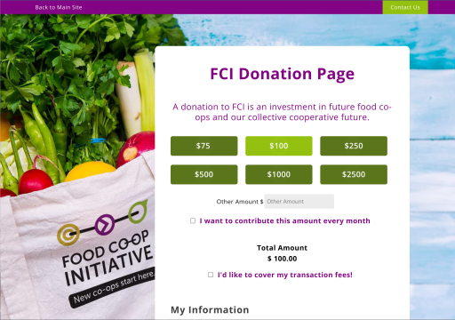 Food Coop Initiative Donation Page