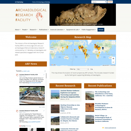ARF home page on desktop